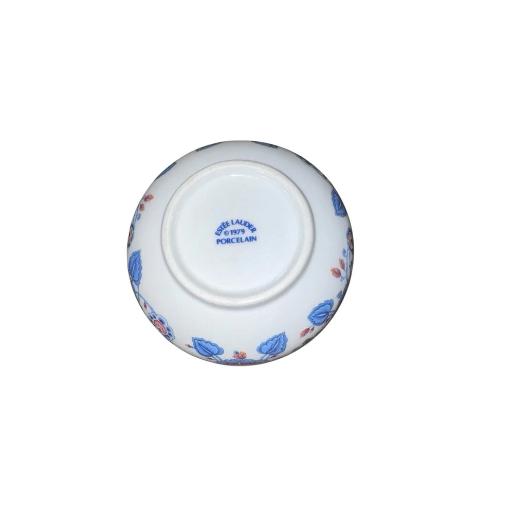 Vintage Estee Lauder 1979 Porcelain Trinket or Powder Dish With Lid